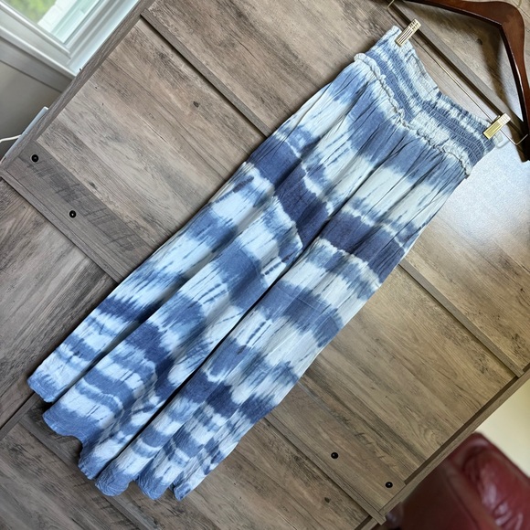 Surf Gypsy Blue & White Flowy Wide Leg Tie-Dye Palazzo Pants Women's M - Picture 6 of 9